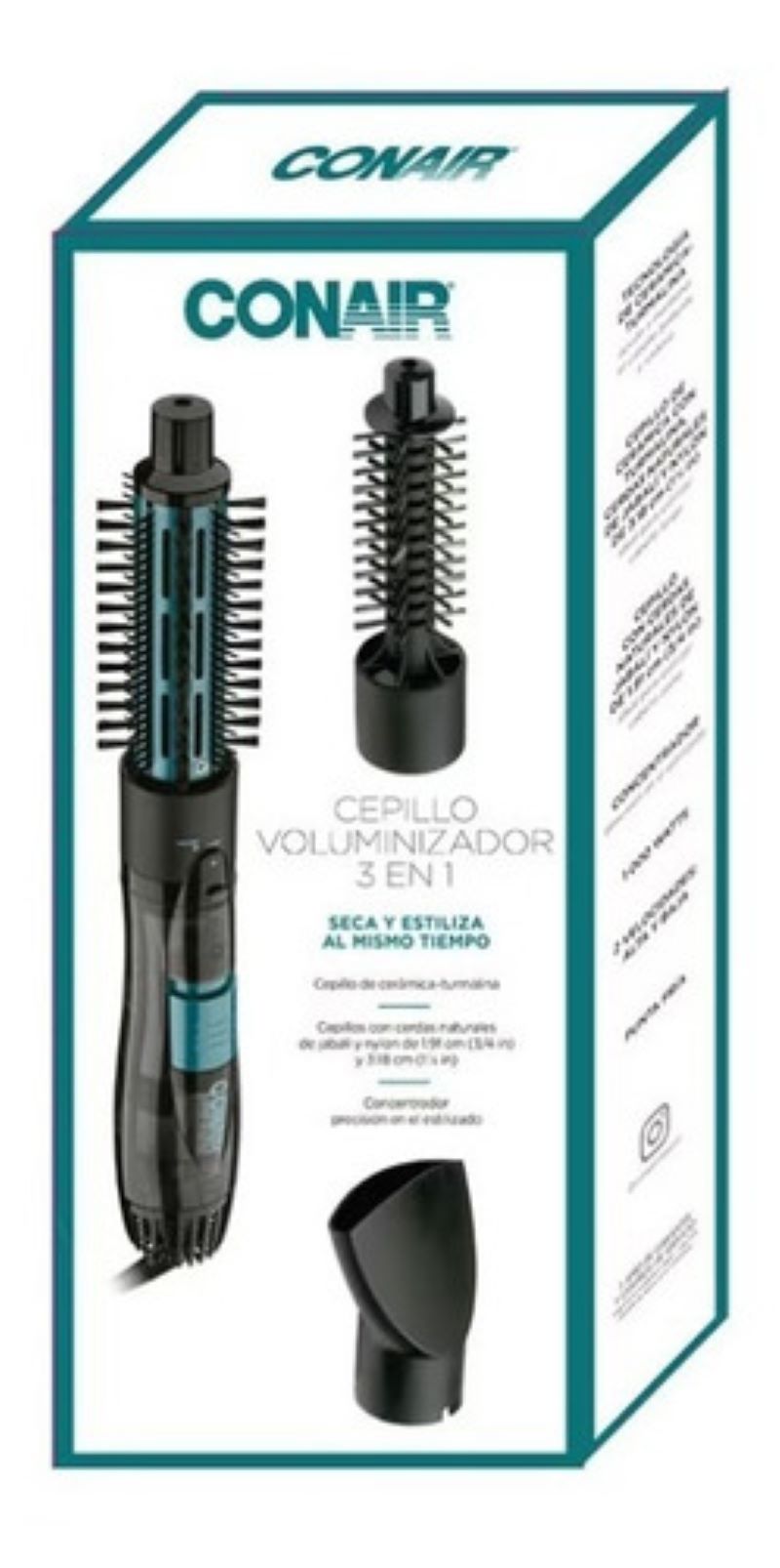 Cepillo Voluminizador Conair 3 en 1 BC171ES con Cerdas Naturales