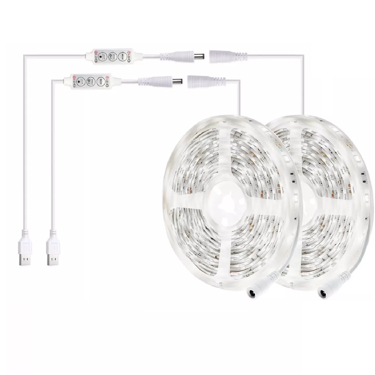 Usb Tira Led De Luz Blanca Fría Cálida Decoración 2x5m