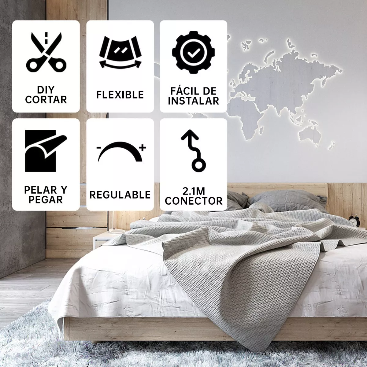 Usb Tira Led De Luz Blanca Fría Cálida Decoración 2x5m