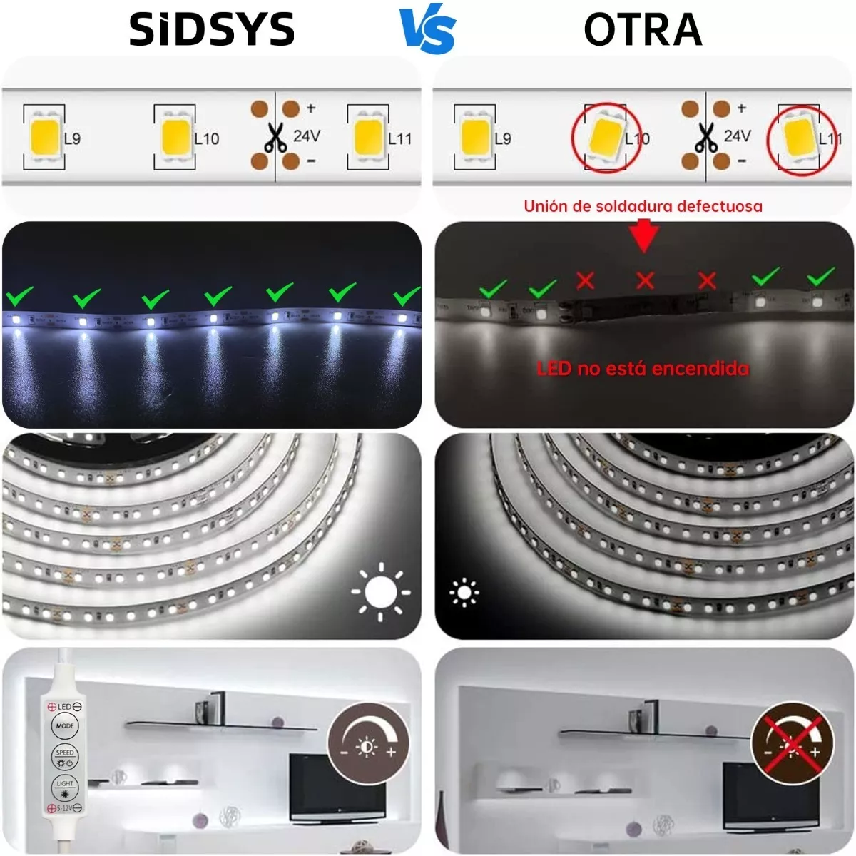 Usb Tira Led De Luz Blanca Fría Cálida Decoración 2x5m