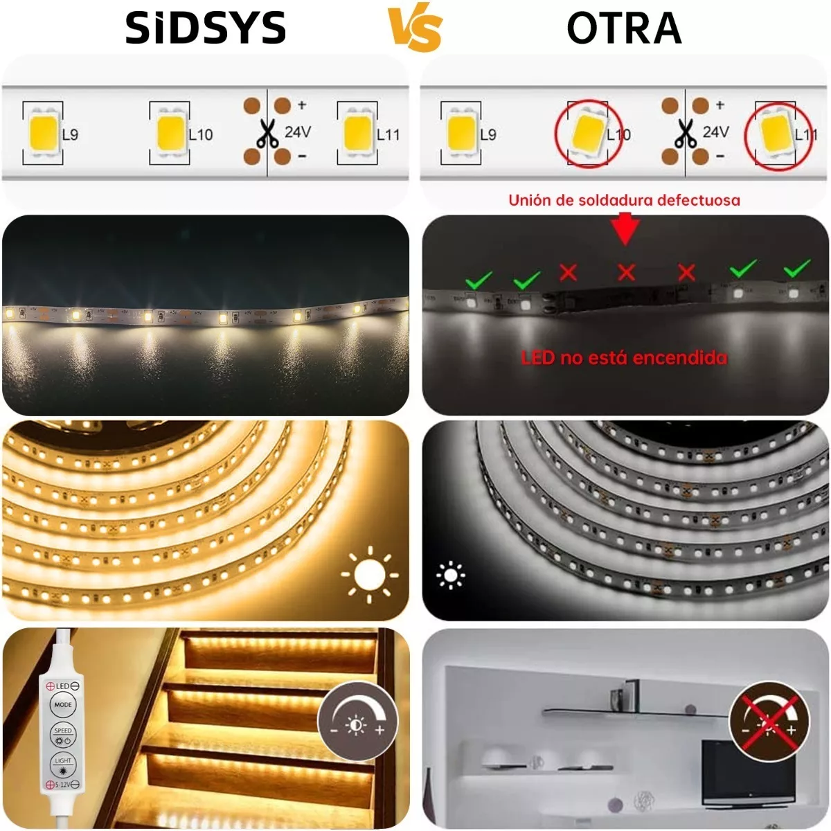 Usb Tira Led De Luz Blanca Cálida Decoración 2x5m