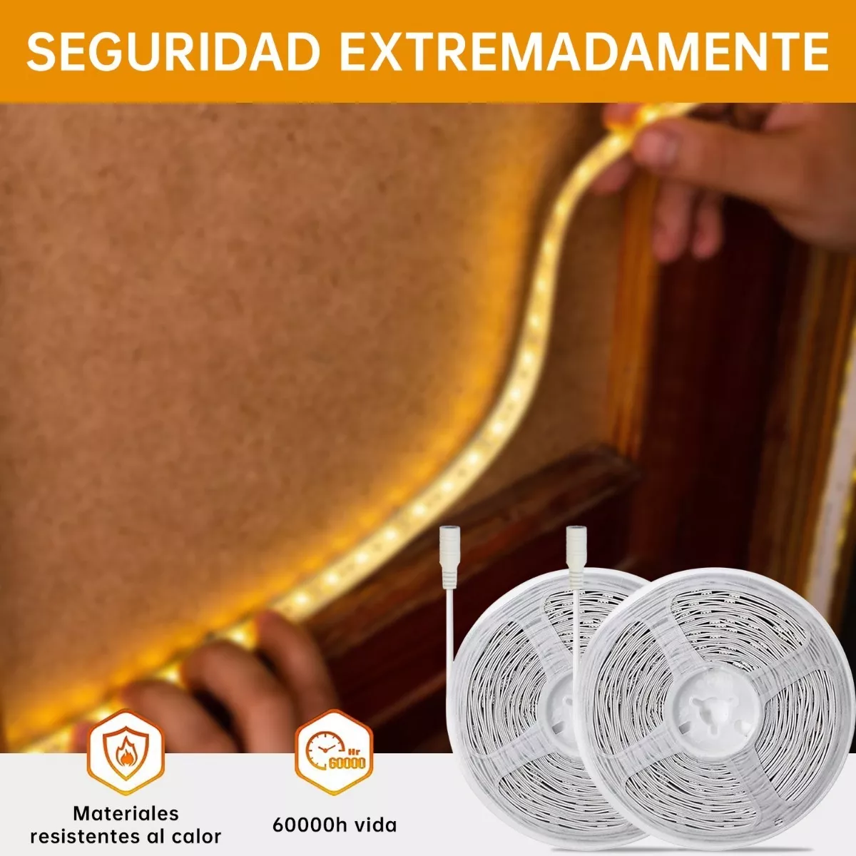 Usb Tira Led De Luz Blanca Cálida Decoración 2x5m