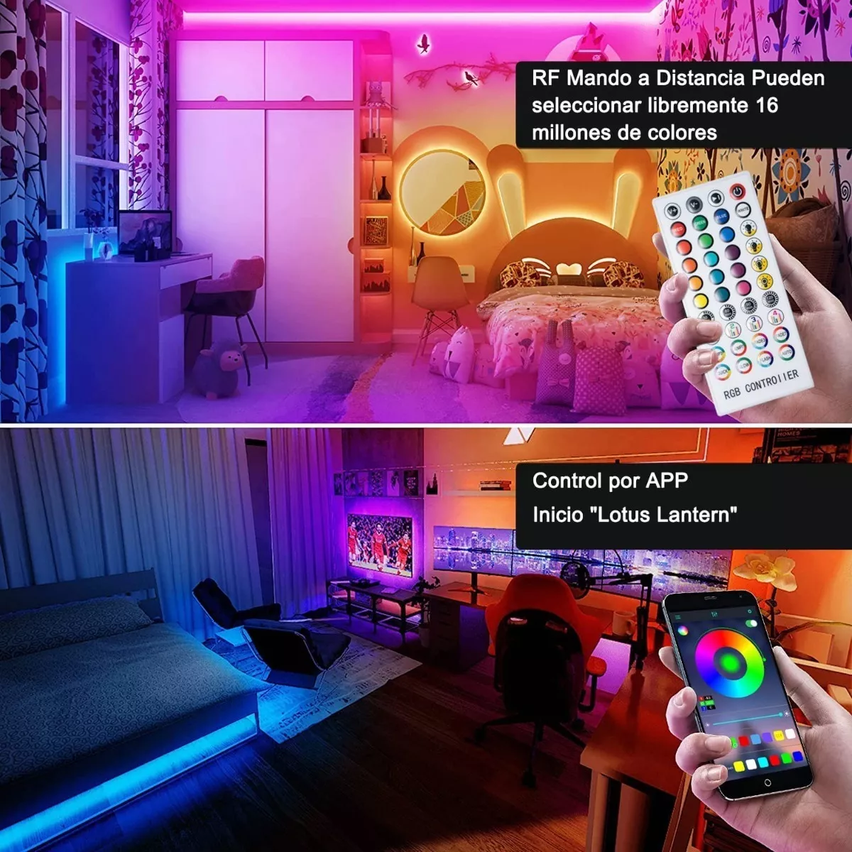 Tiras De Luces Led Bluetooth Control Por App Rgb 30m (3x10m)