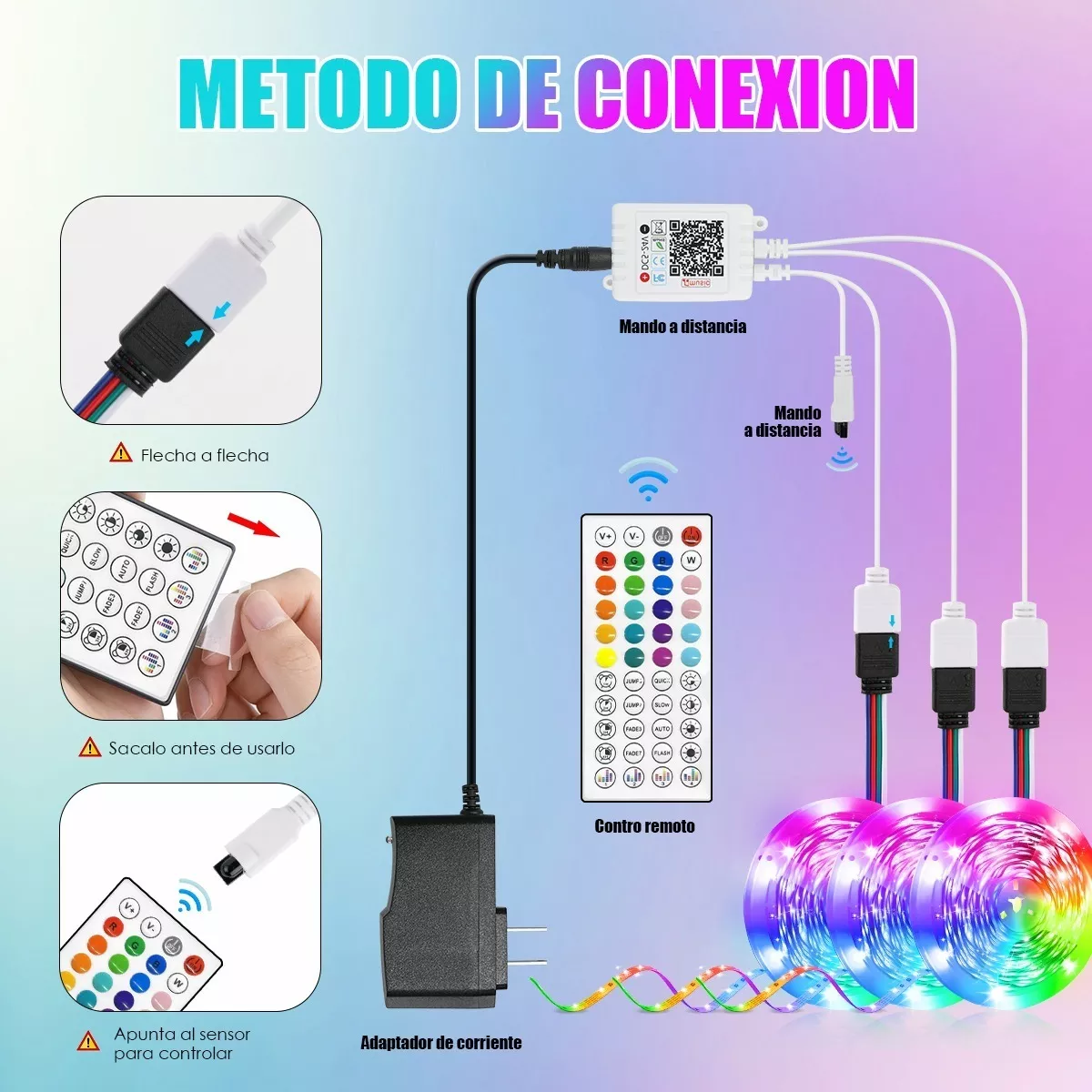 Tiras De Luces Led Bluetooth Control Por App Rgb 30m (3x10m)