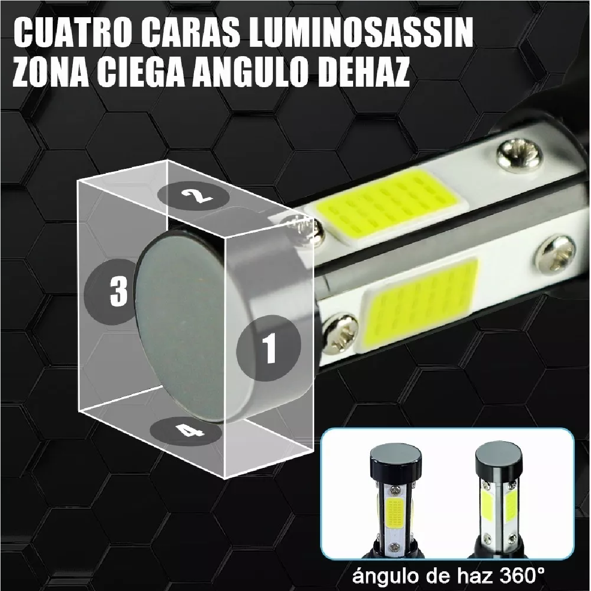 Kit De Focos Led De 4 Lados 9007 Para Luz Alta Y Baja