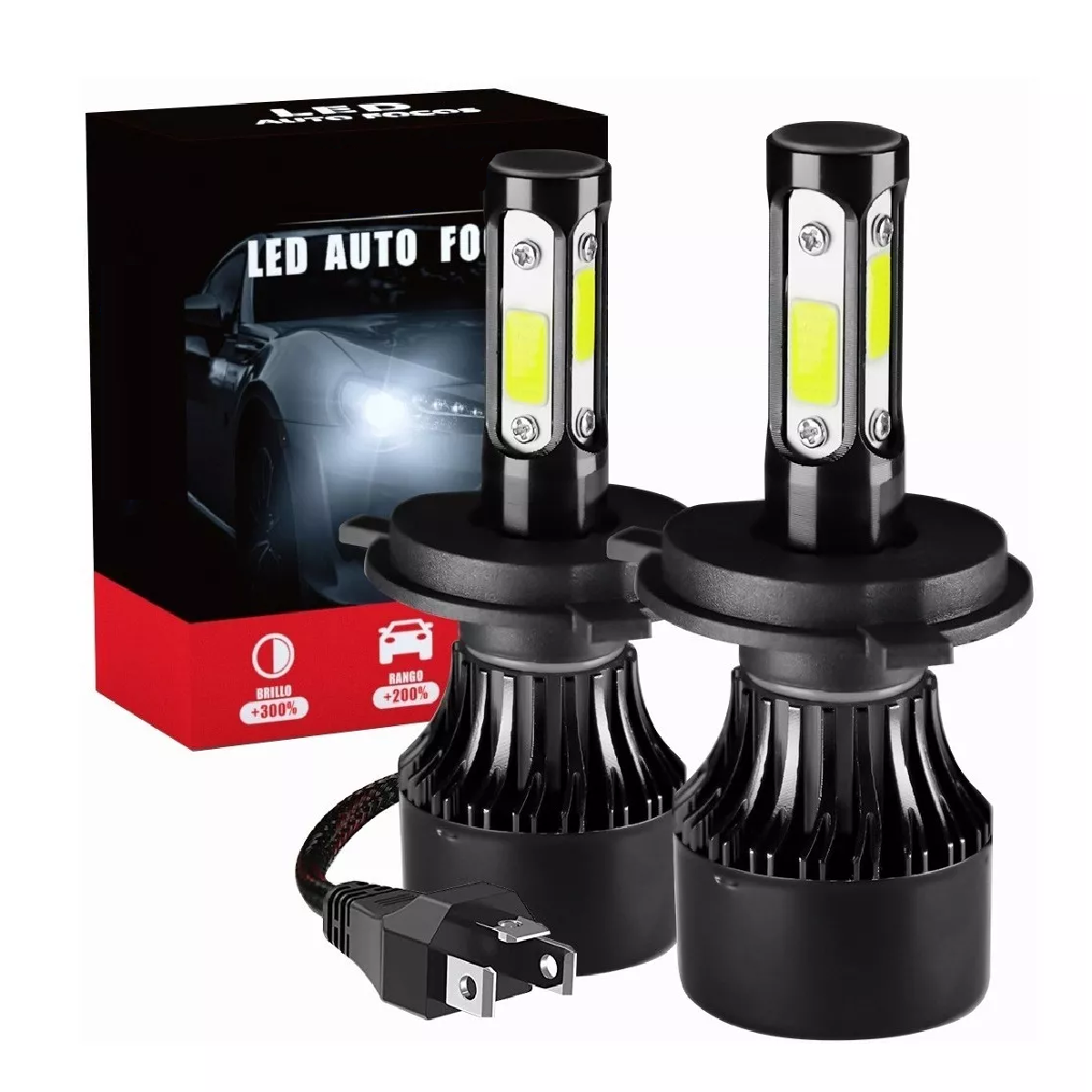 Kit De Focos Led De 4 Lados H4 Para Luz Alta Y Baja