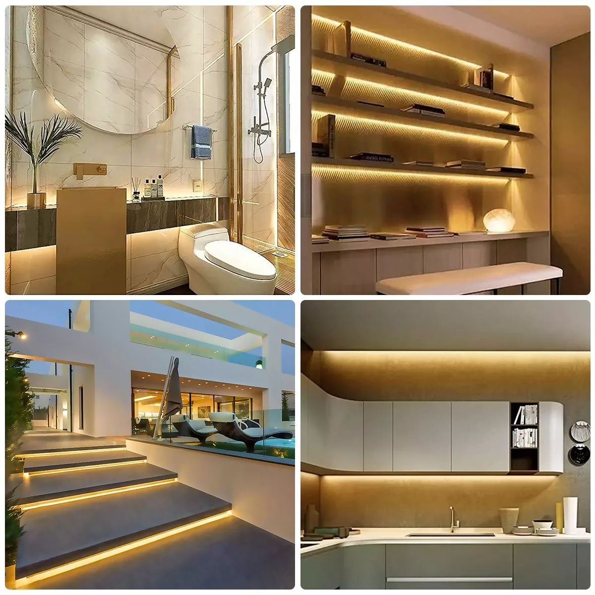 Tiras De Led Luz De Neón Flexible 5m Manguera Con Fuente 12v Amarillo