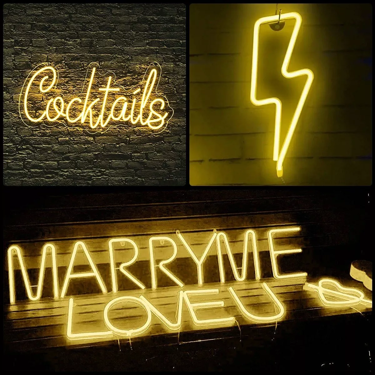 Tiras De Led Luz De Neón Flexible 5m Manguera Con Fuente 12v Amarillo