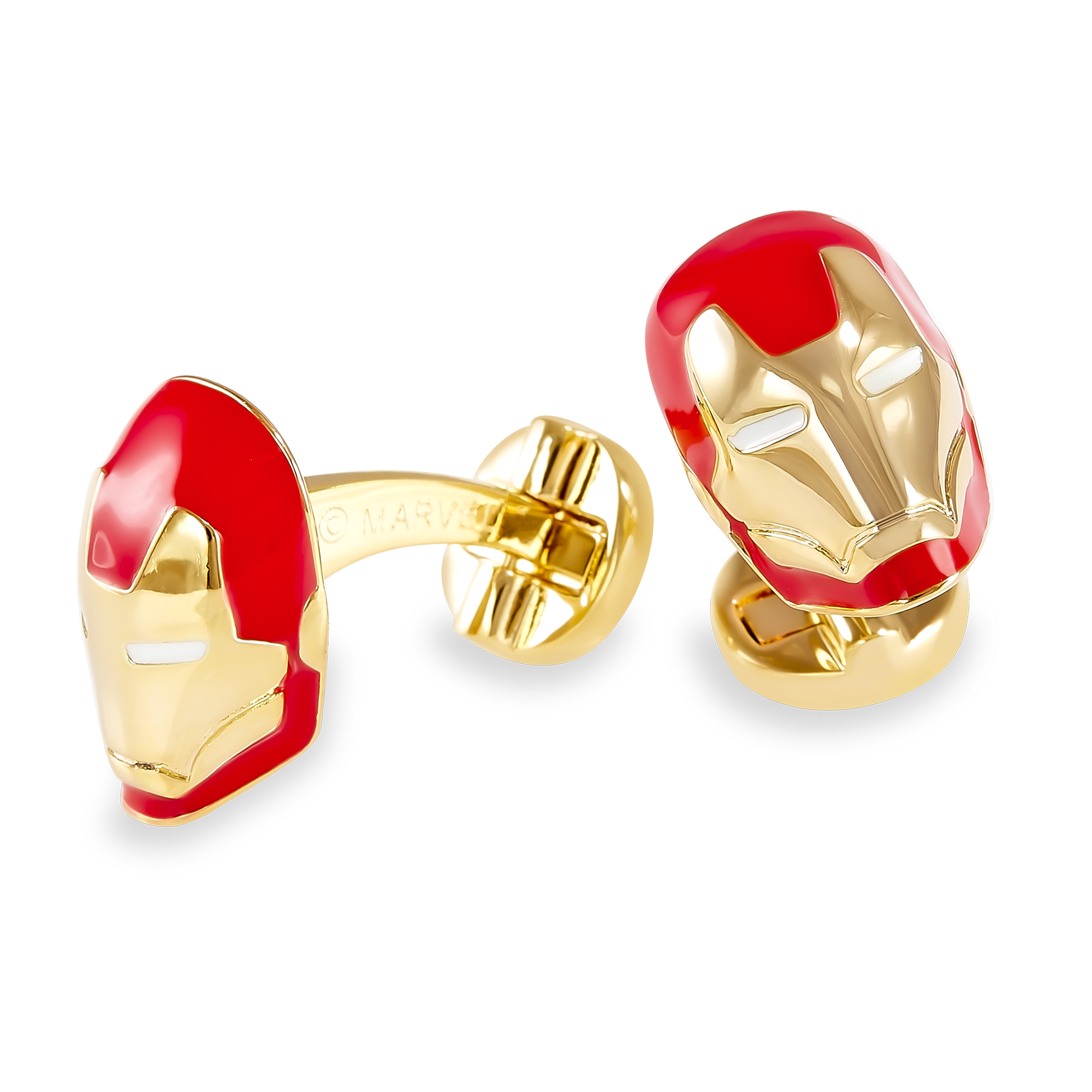 Mancuernillas Casco Iron Man Rojo / Dorado Gemelos By Puentes Denver