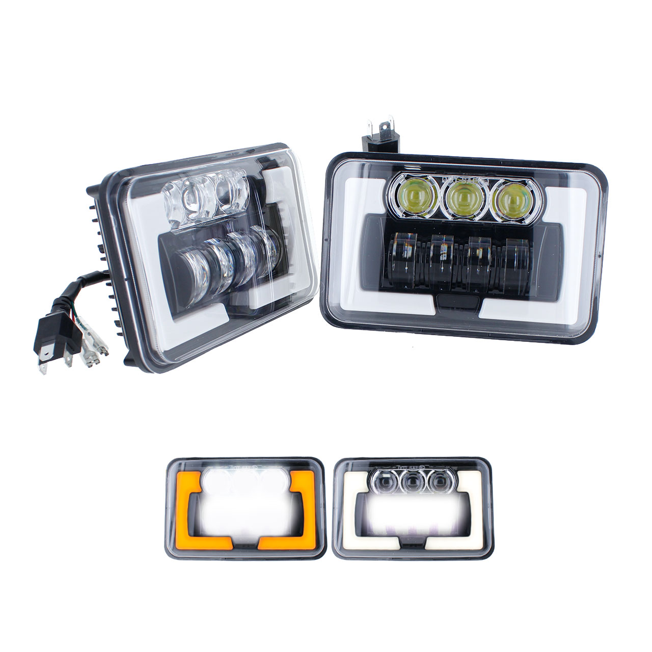 Par Faros Unidad Rectangular 11 Led 4x6 Alta Baja Gel Bico
