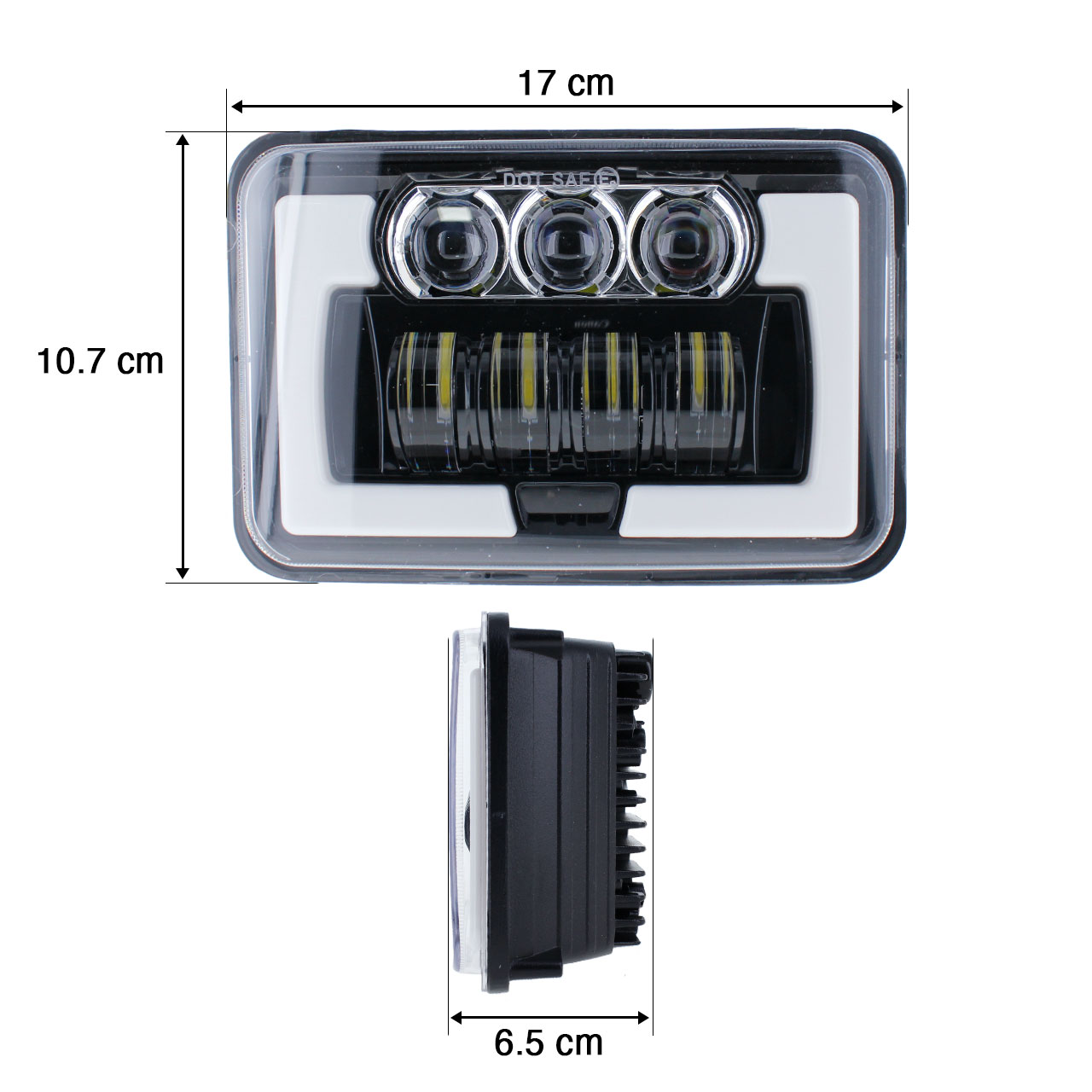 Par Faros Unidad Rectangular 11 Led 4x6 Alta Baja Gel Bico
