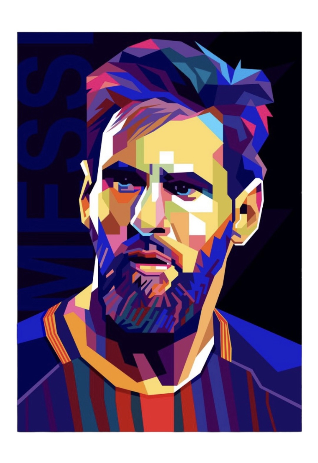 Cuadro Decorativo Messi Pop Art Colorido Futbol Canvas 28x41cm