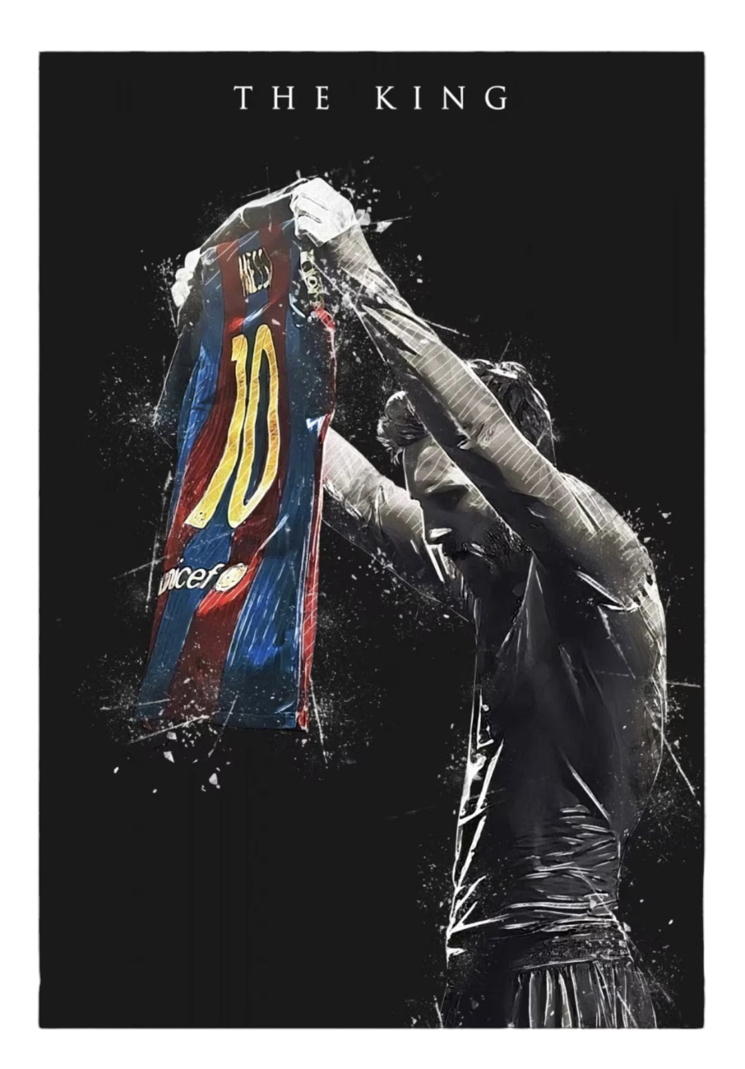 Cuadro Decorativo Messi The King Futbol Artistico Unico 28x41cm 