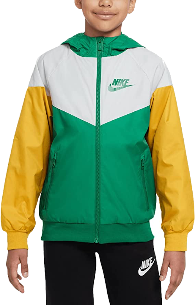 Chaqueta Nike Niño con capucha Windrunner Verde 850443-365.