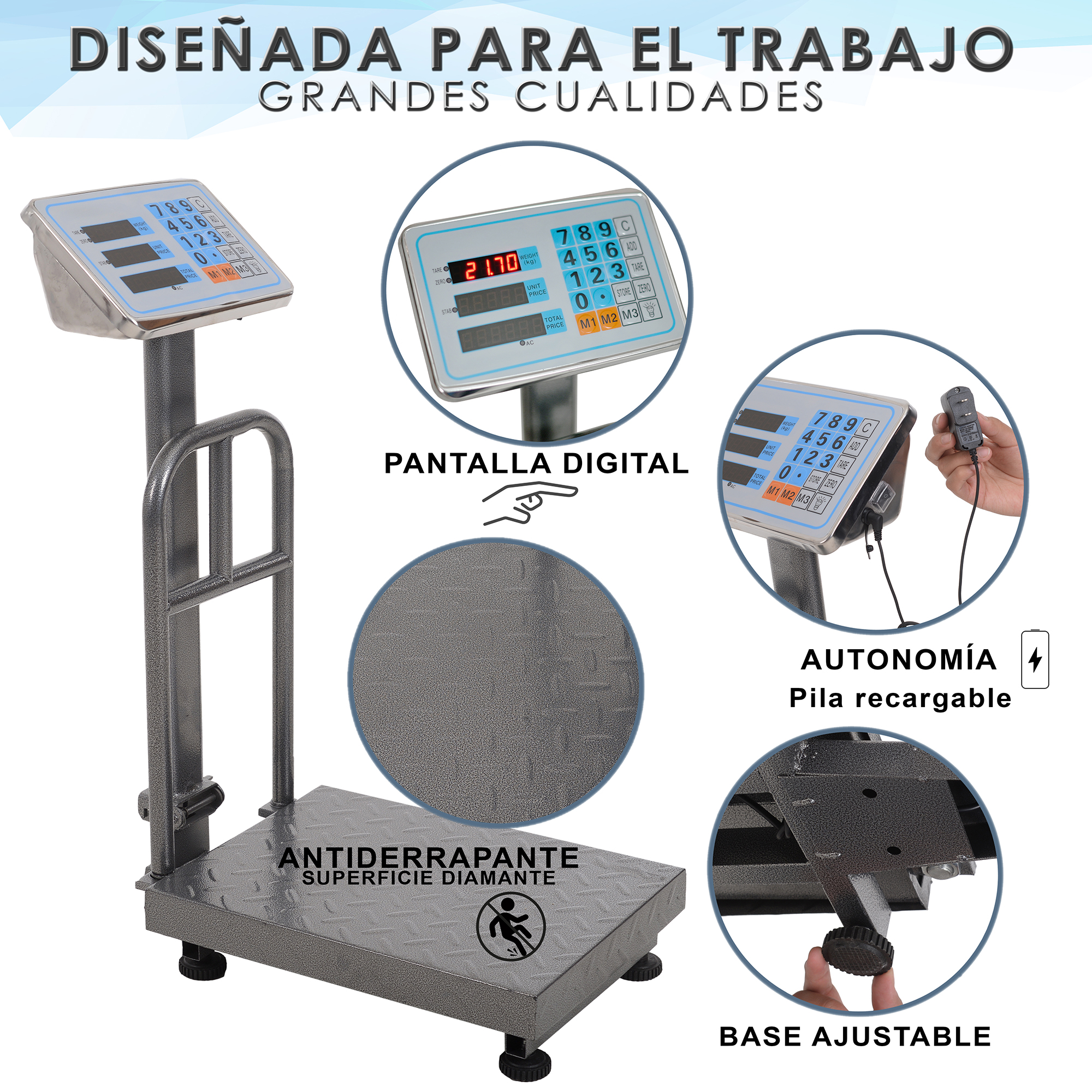 Bascula Comercial Industrial Digital 150 Kg 110v Uso Rudo.