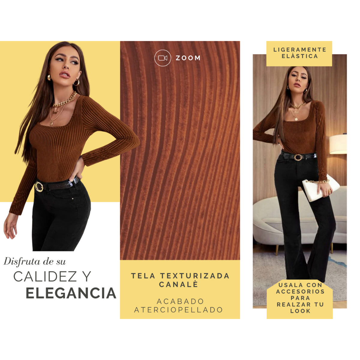 Blusas Mujer Elegante Texturizada Manga Larga Blusa Dama Moda