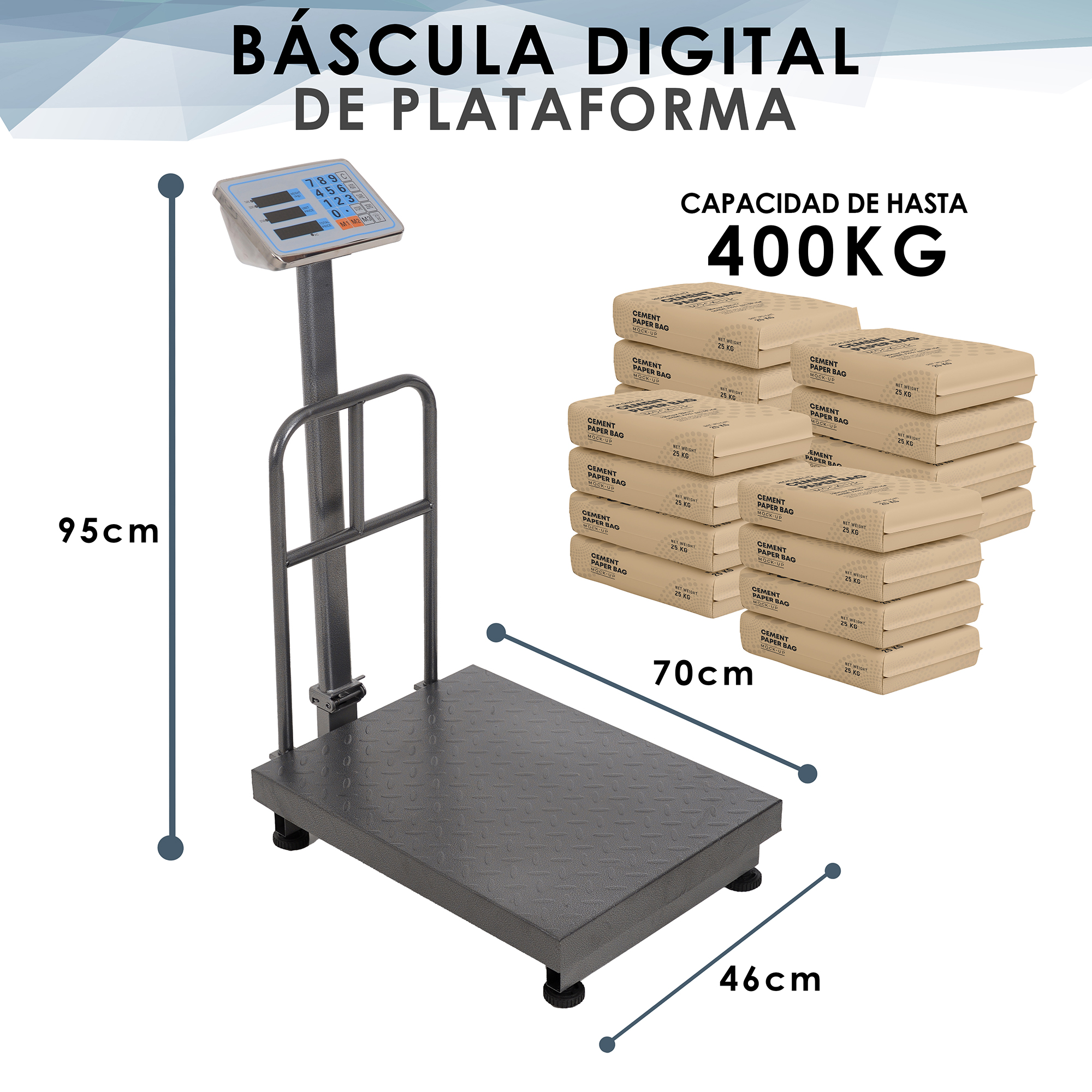 Bascula Comercial Industrial Digital 400 Kg 110v Uso Rudo.