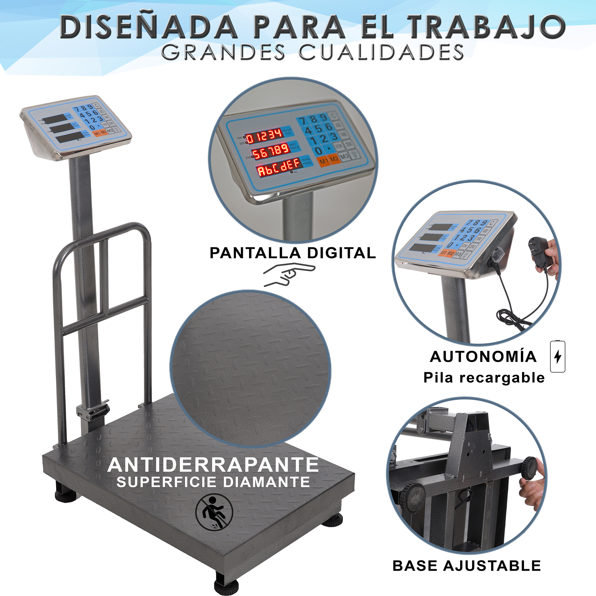Bascula Comercial Industrial Digital 400 Kg 110v Uso Rudo.