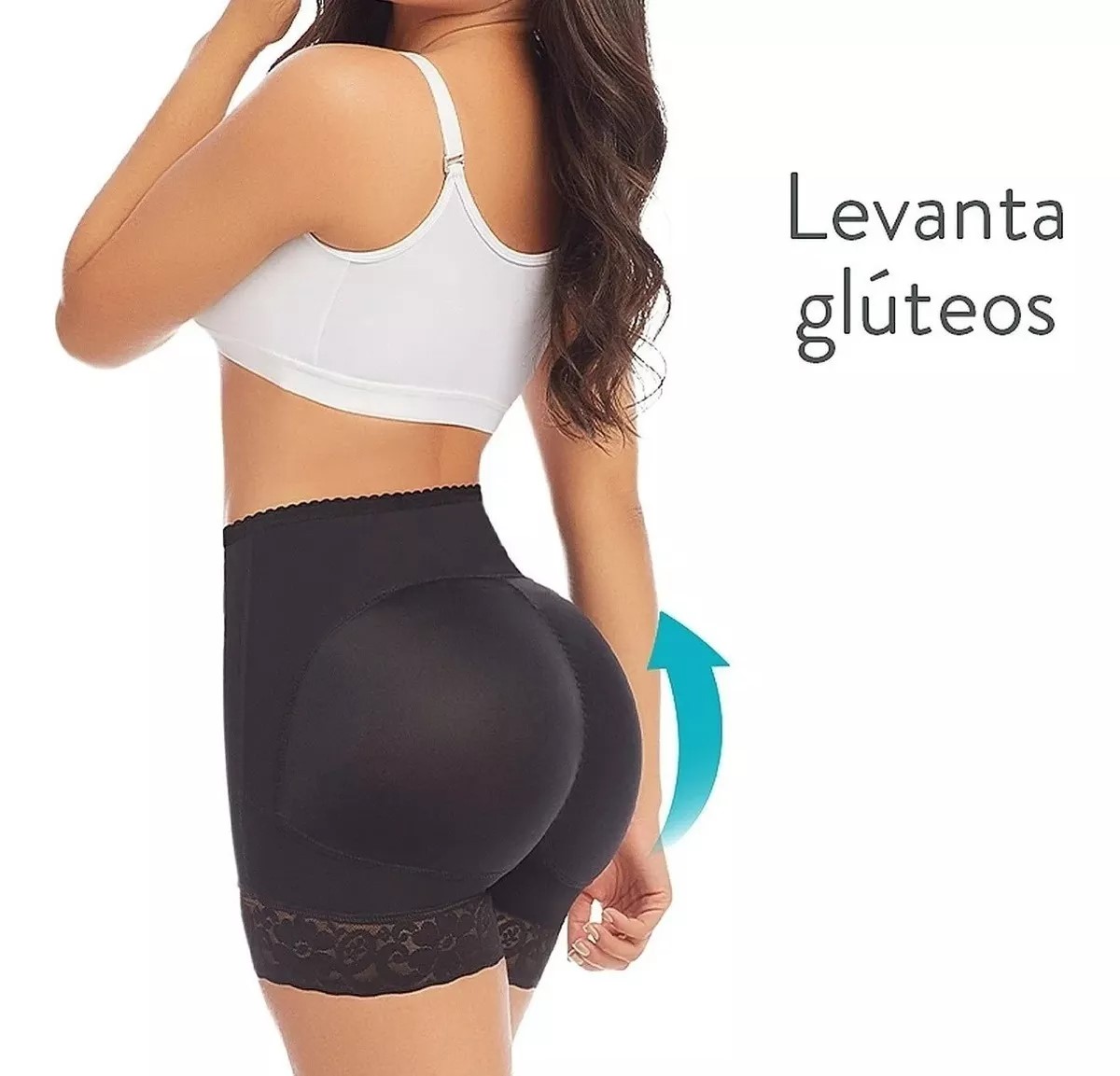 Fajas Colombianas Short Reductor Levanta Cola Control Abdominal, Panty Short Levanta Gluteos con Realce Natural