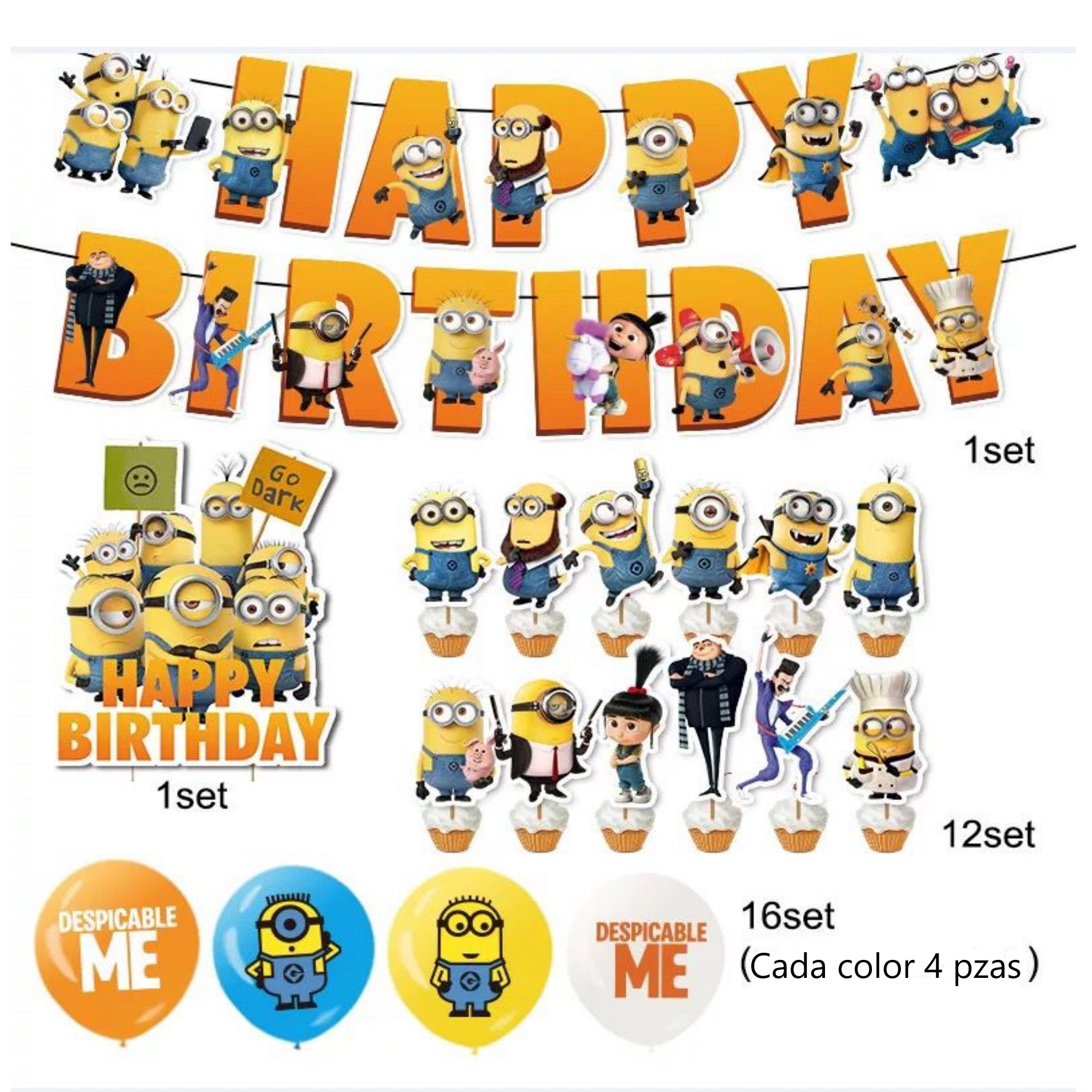 Globos De Cumpleaños Decoración Kit De Fiesta MINIONS
