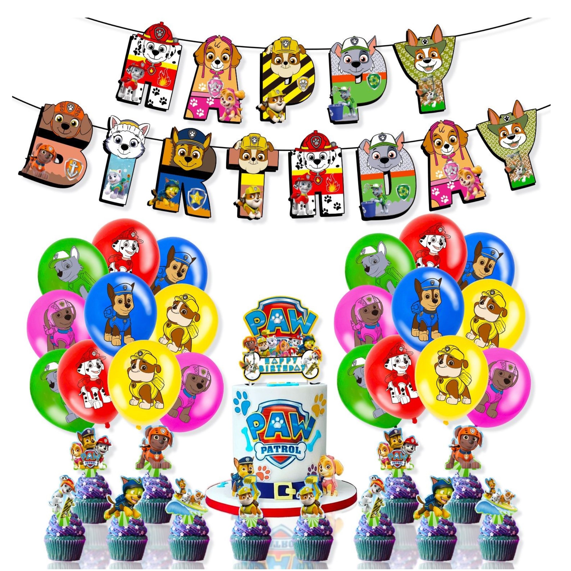 Globos De Cumpleaños Decoración Kit De Fiesta Paw Patrol 