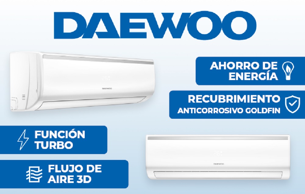 AIRE ACONDICIONADO DAEWOO12,000 BTUS 220V SOLO FRIO R410 ESTANDAR