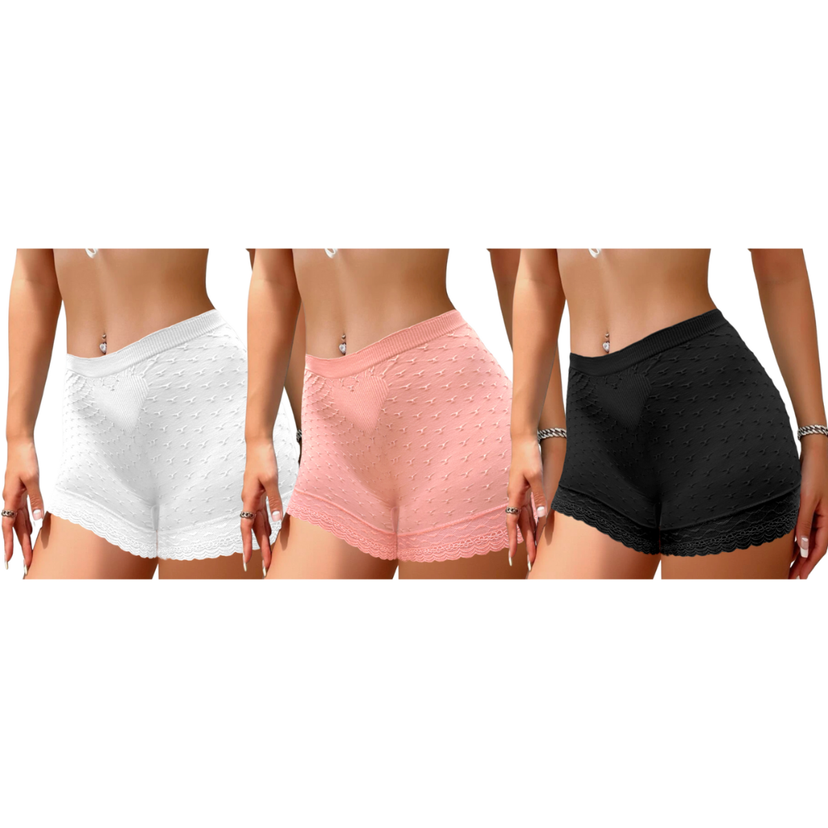 Pack 3 Shorts Corto Interior Con Faja Alta Mujer Boxer Dama