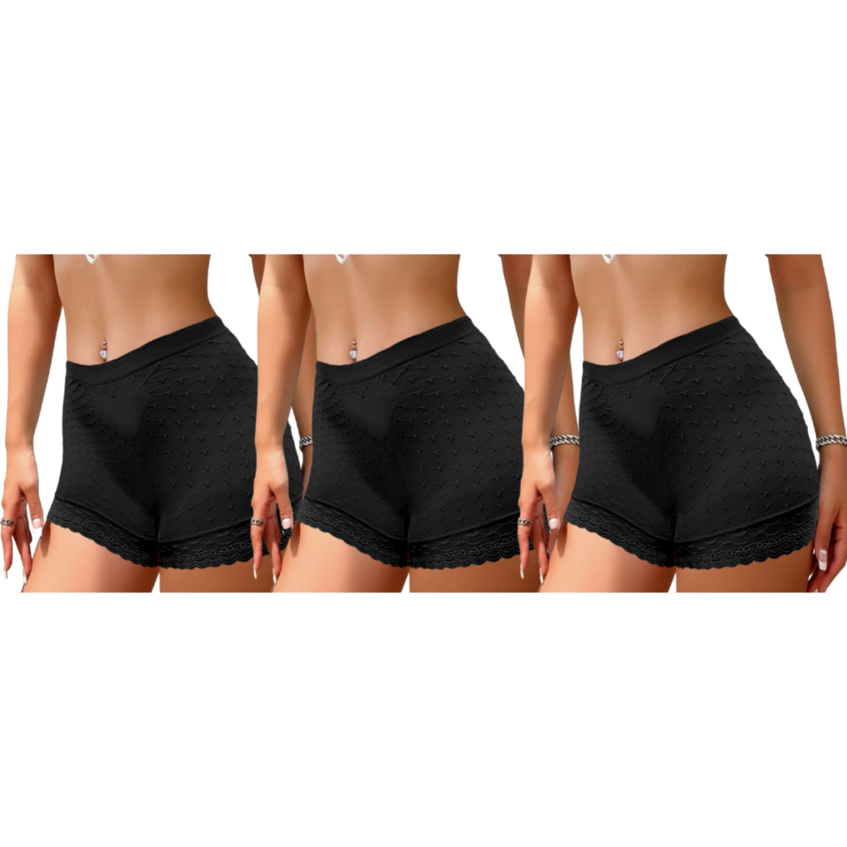 Pack 3 Shorts Corto Interior Con Faja Alta Mujer Boxer Dama