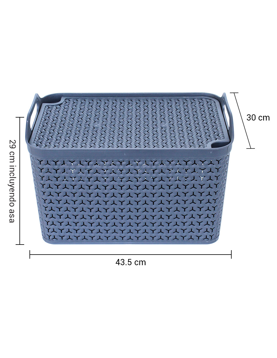 Cesta Apilable Multiusos Canasta De Plástico. Strata, Grande, Azul
