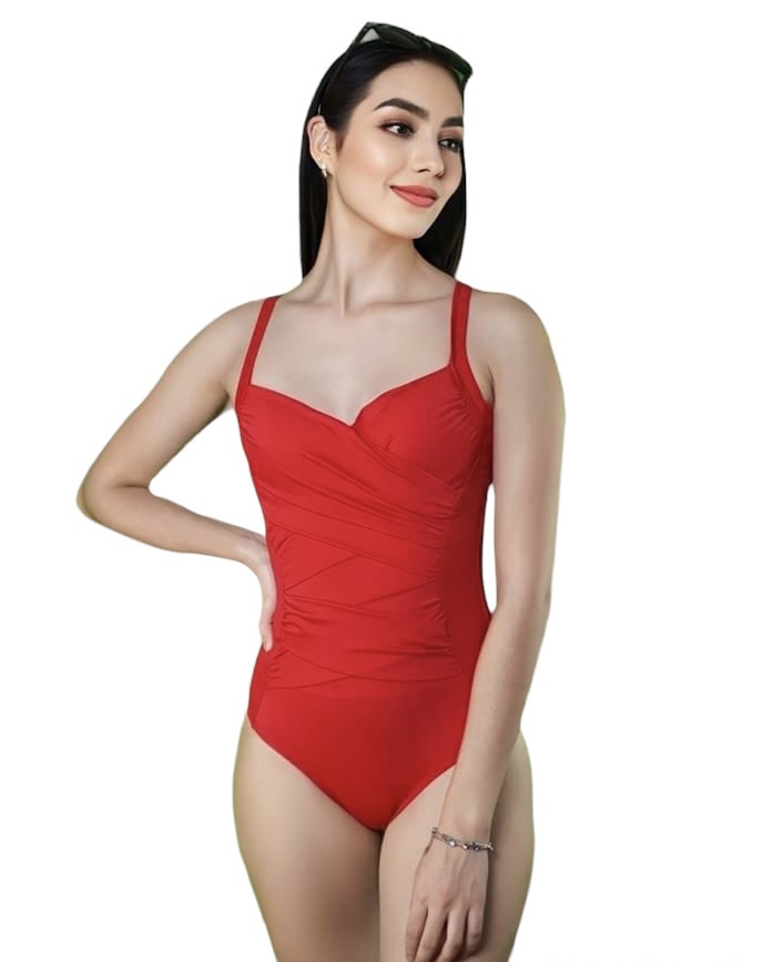 Traje de baño completo con faja y copas con varilla