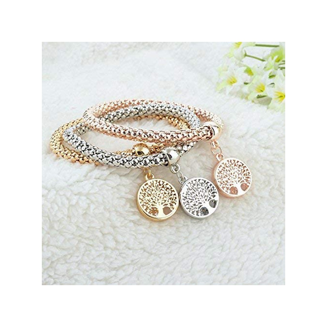 A Cardi Set de 3 Pulseras Mujer Acero Inoxidable Arbol de la Vida