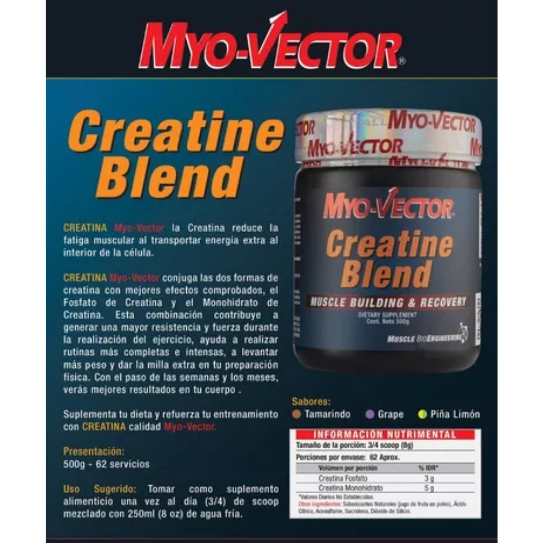 Creatine Blend Myo Vector Creatina 500g Sabor Tamarindo