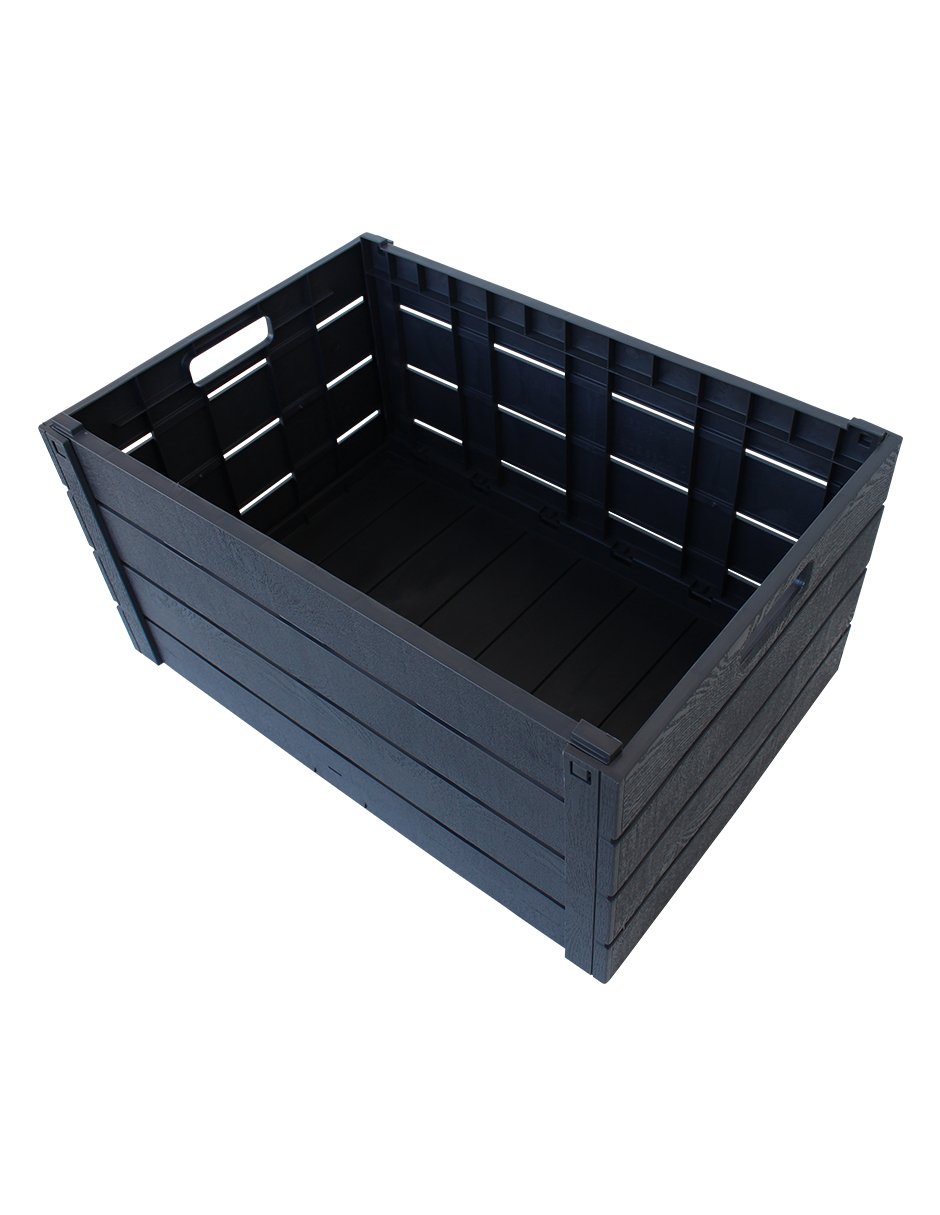 Caja Plegable Efecto Madera Fácil De Armar. Strata, Azul