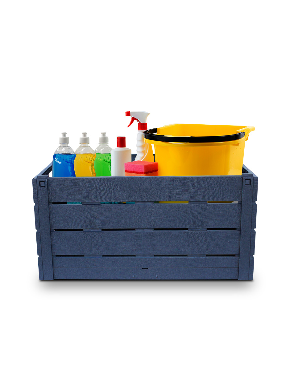 Caja Plegable Efecto Madera Fácil De Armar. Strata, Azul