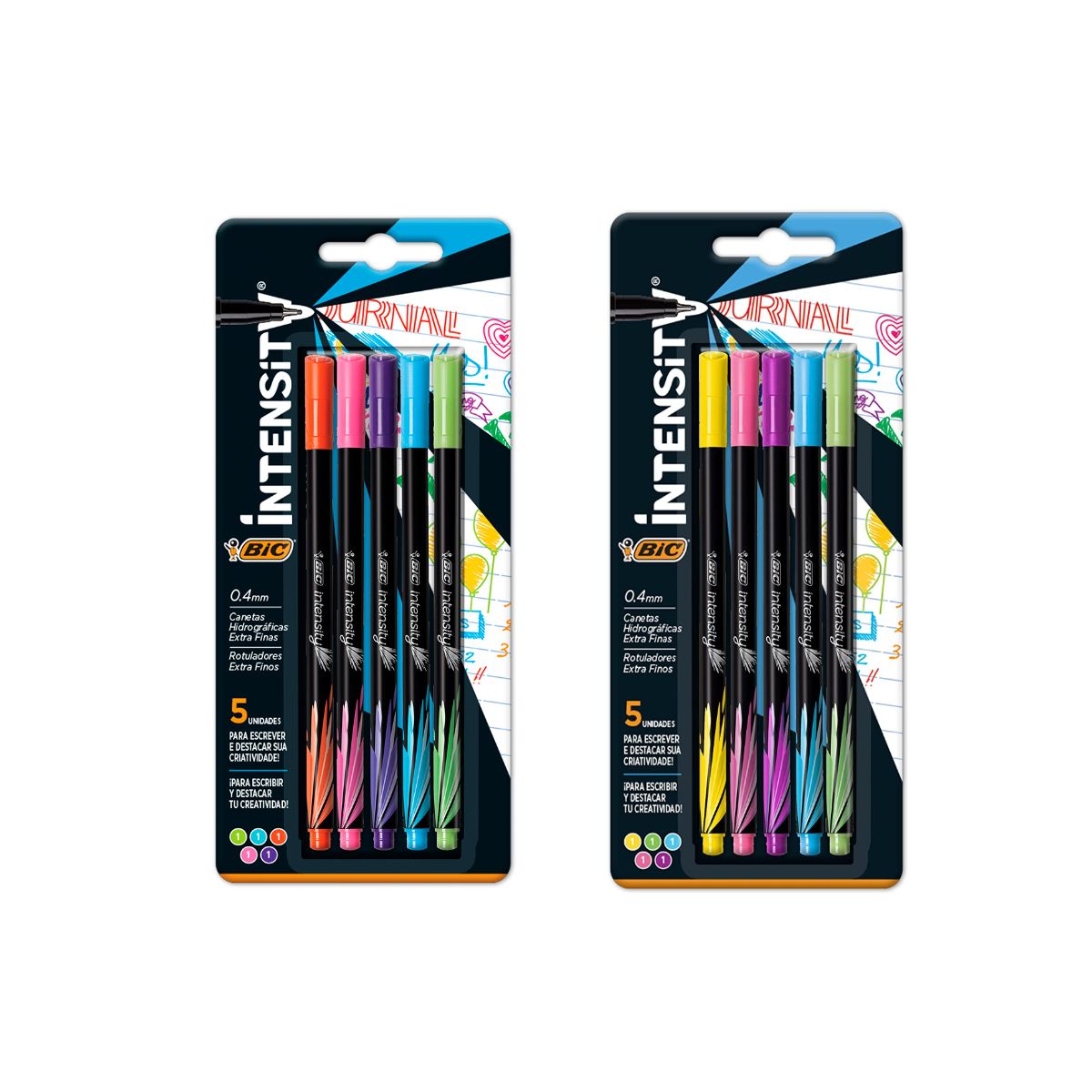 Rotuladores Punta fina Intensity de Bic Pack 2 blíster 