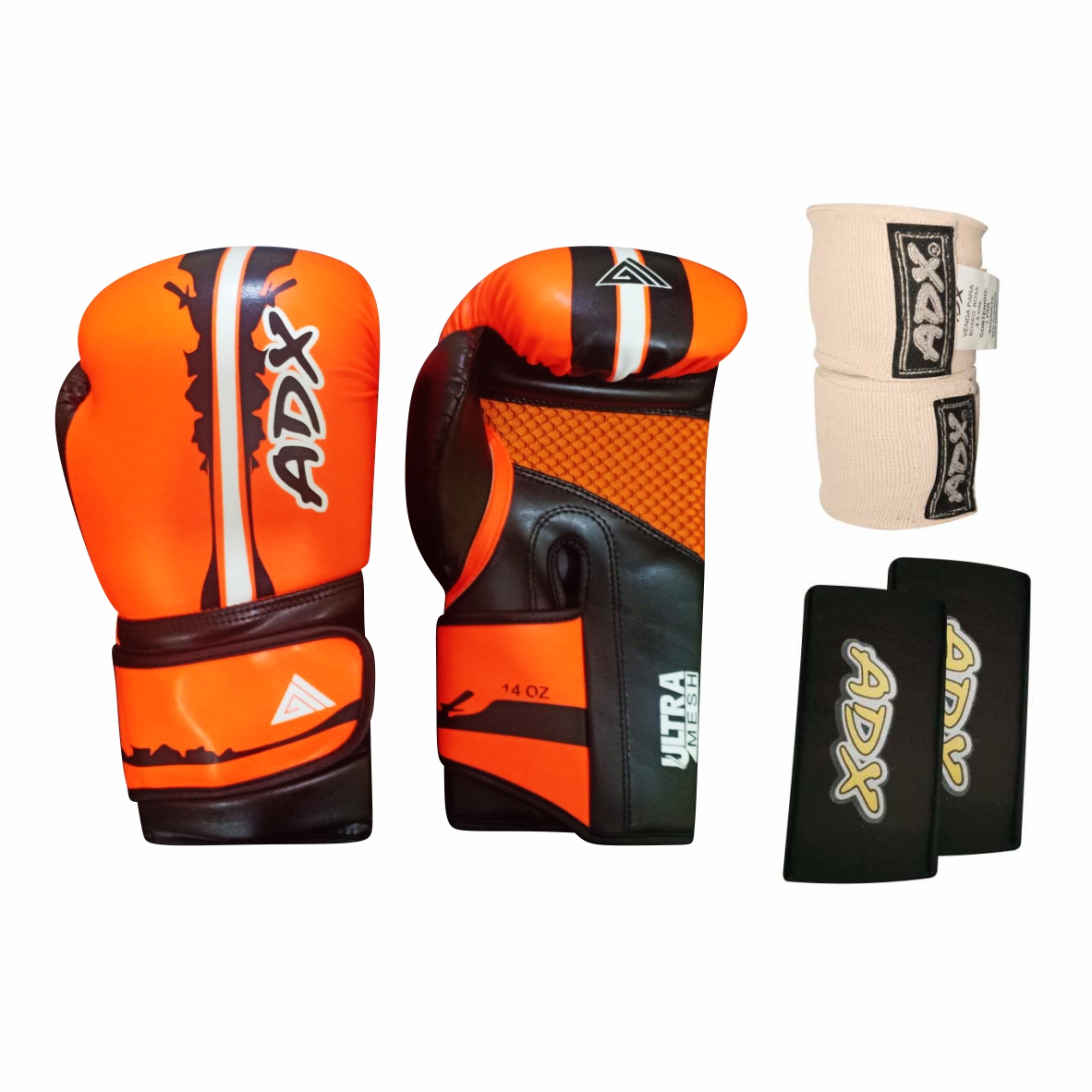 KIT DE GUANTES ADX ENTRENAMIENTO BOX MOD FURIOUS + COMPLEMENTOS