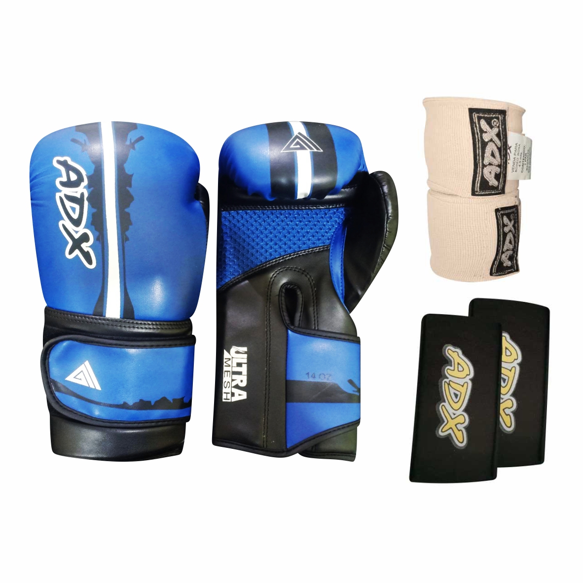 KIT DE GUANTES ADX ENTRENAMIENTO BOX MOD FURIOUS + COMPLEMENTOS