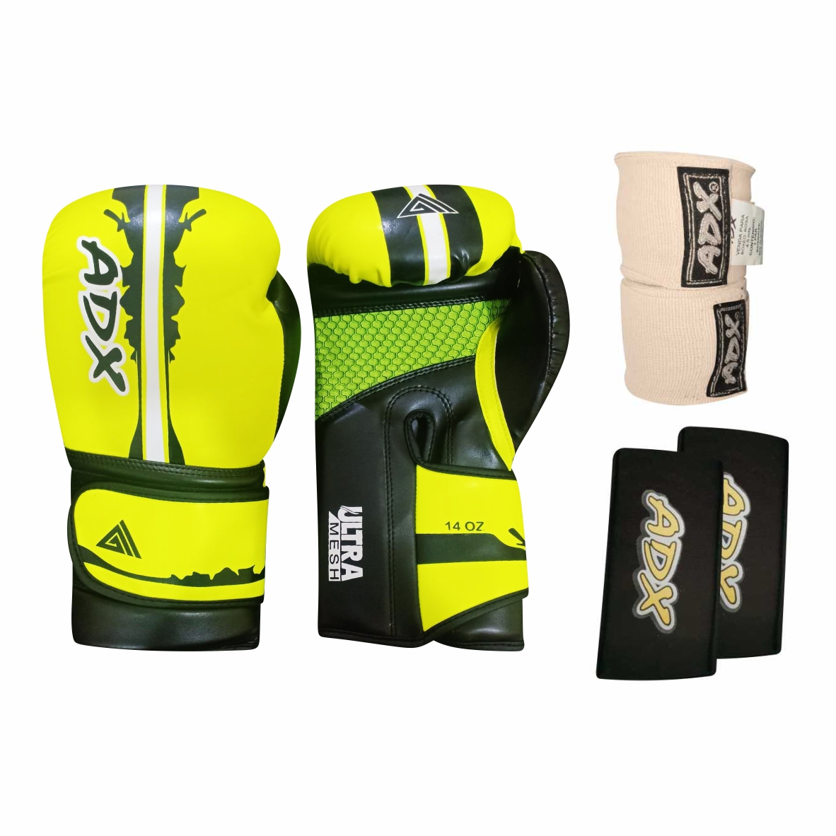 KIT DE GUANTES ADX ENTRENAMIENTO BOX MOD FURIOUS + COMPLEMENTOS