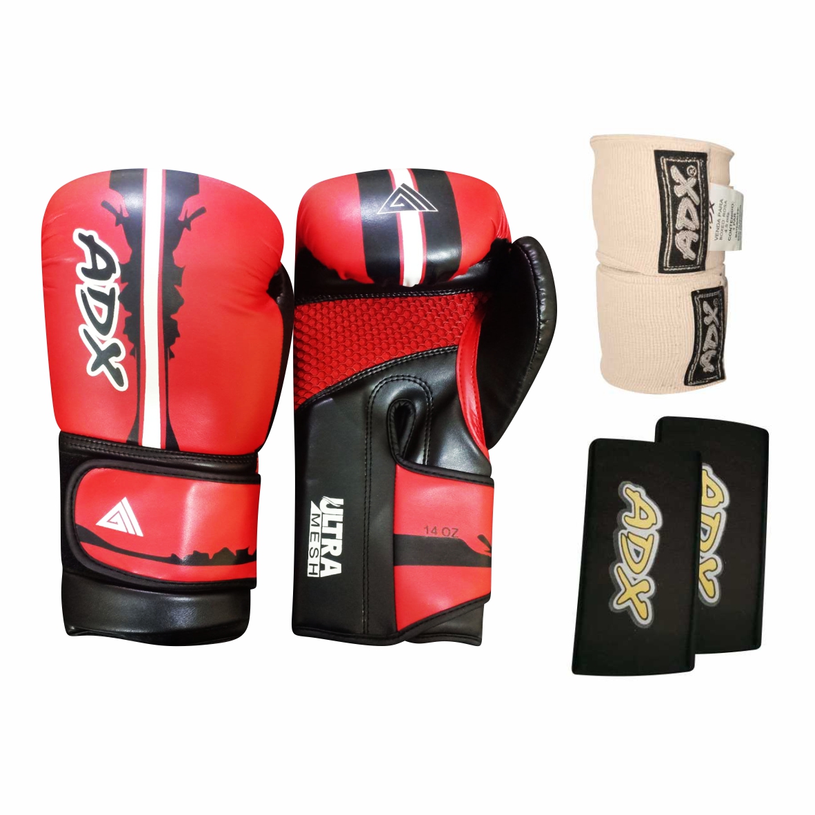 KIT DE GUANTES ADX ENTRENAMIENTO BOX MOD FURIOUS + COMPLEMENTOS