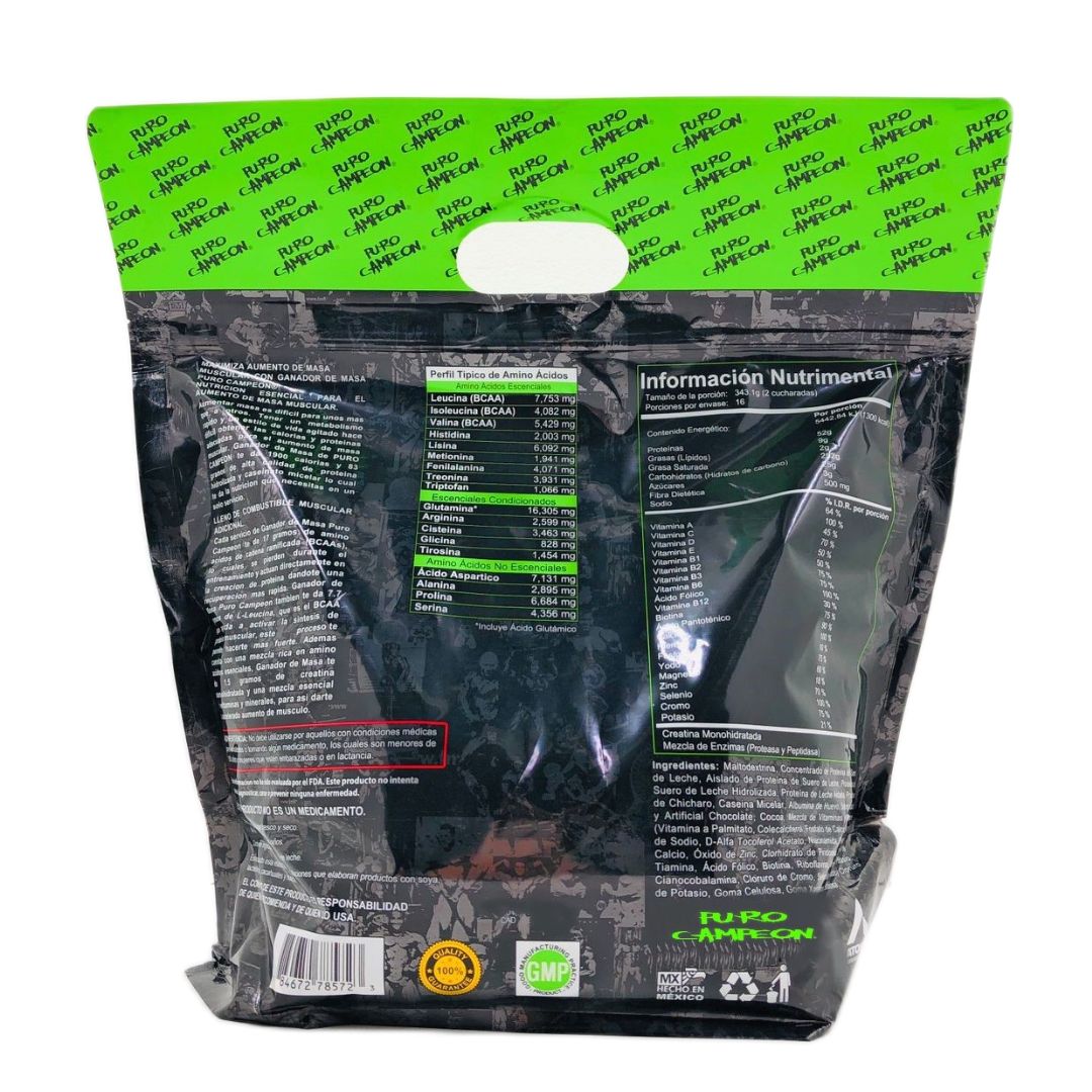 Proteina Ganador 12 Lb Puro Campeon Sabor Chocolate