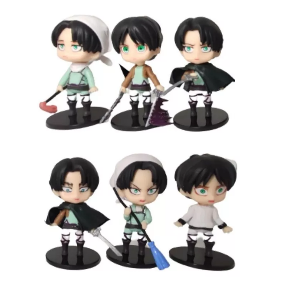 Kit De 6 Figuras De Attack On Titan Juguetes Muñecos Anime