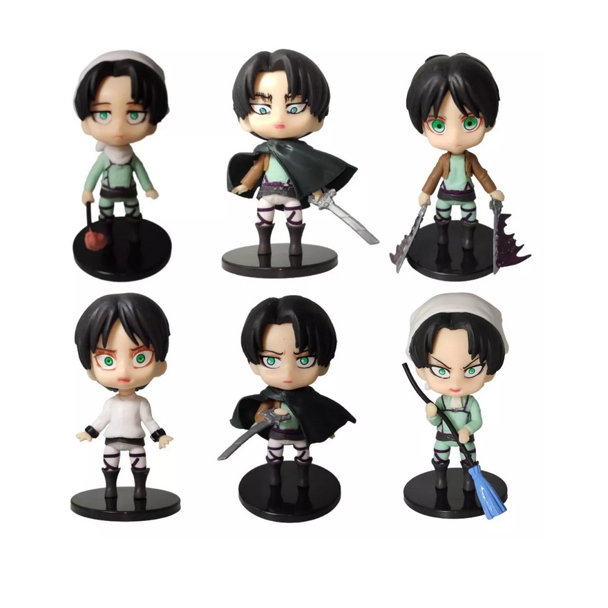 Kit De 6 Figuras De Attack On Titan Juguetes Muñecos Anime