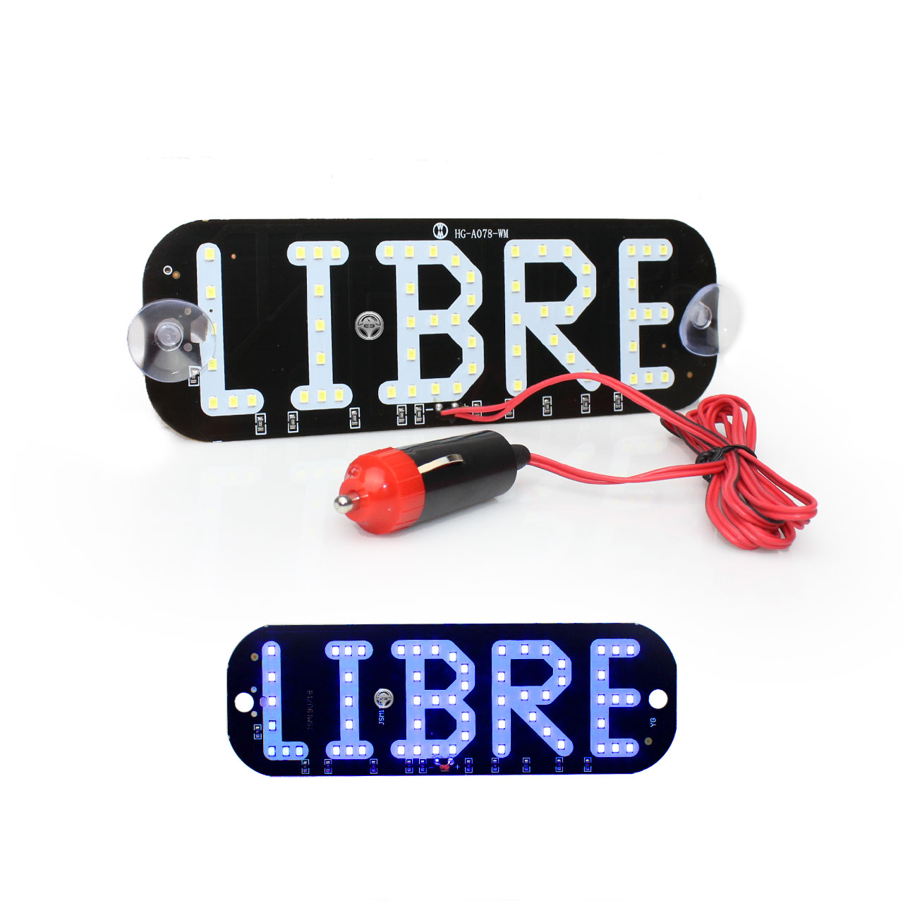 Letrero Taxi Libre Led Con Ventosas Parabrisas Medallon