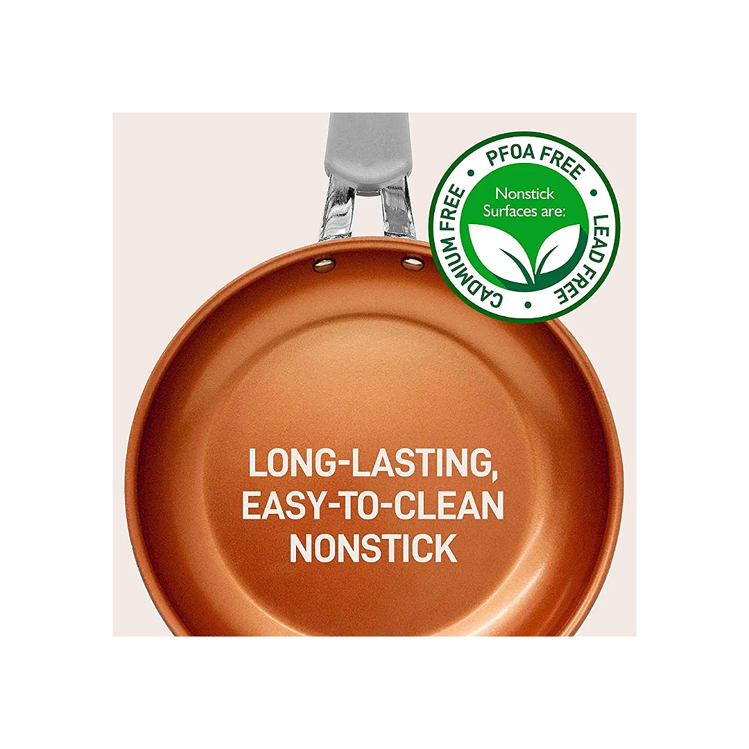 nutrichef Batería Excilon, utensilios de cocina para el hogar, juego de ollas con cacerolas, sartenes, ollas, tapas, sin PTFE/PFOA/PFOS, 11 piezas,