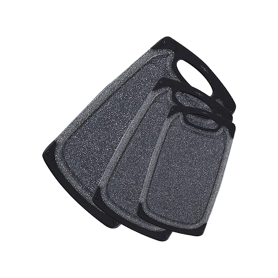 3 Piezas]Tabla de Cortar de Cocina, Tabla para Cortar de Plastico con Asas  Antideslizantes, Tablas Picar Paja Trigo Libres BPA con Ranura para  Líquidos para Carne, Pan, Verduras y Frutas (Gris) 