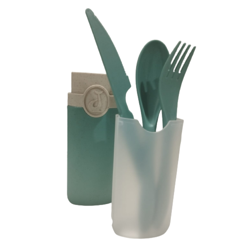 Juego de cubiertos de plastico reutilizables