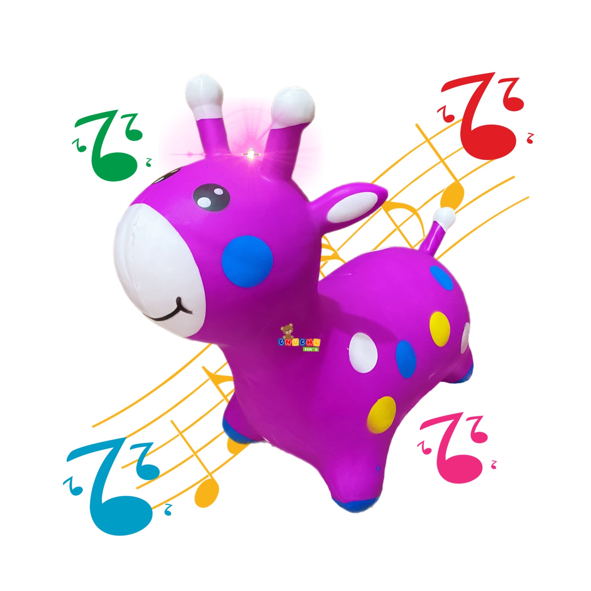 Montable Jirafa Brincolín Con Luz Y Sonido Niños