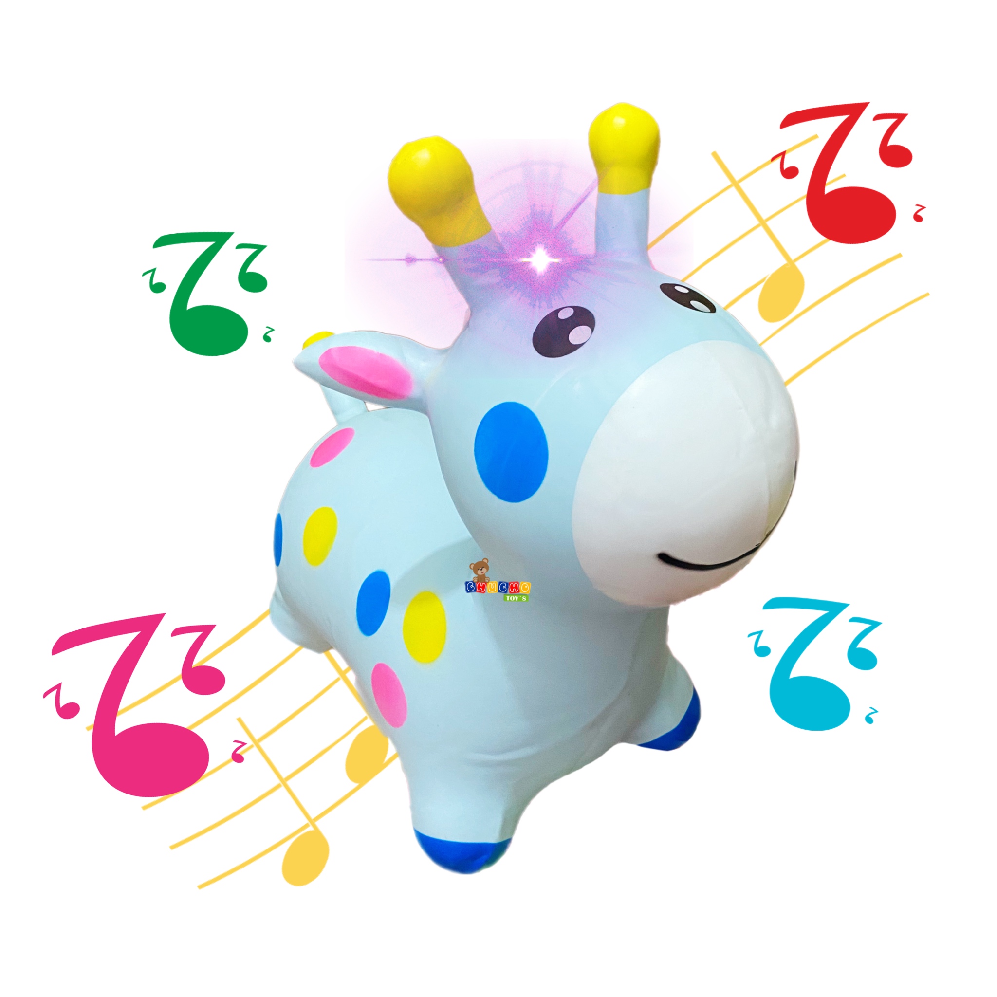 Montable Jirafa Brincolín Con Luz Y Sonido Niños