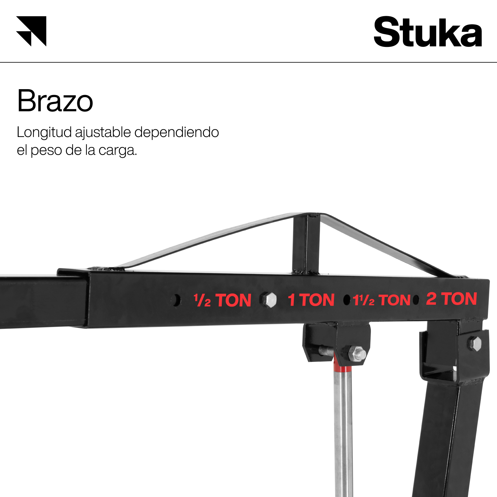  Pluma Hidráulica Stuka 2 Toneladas Plegable para Automotriz