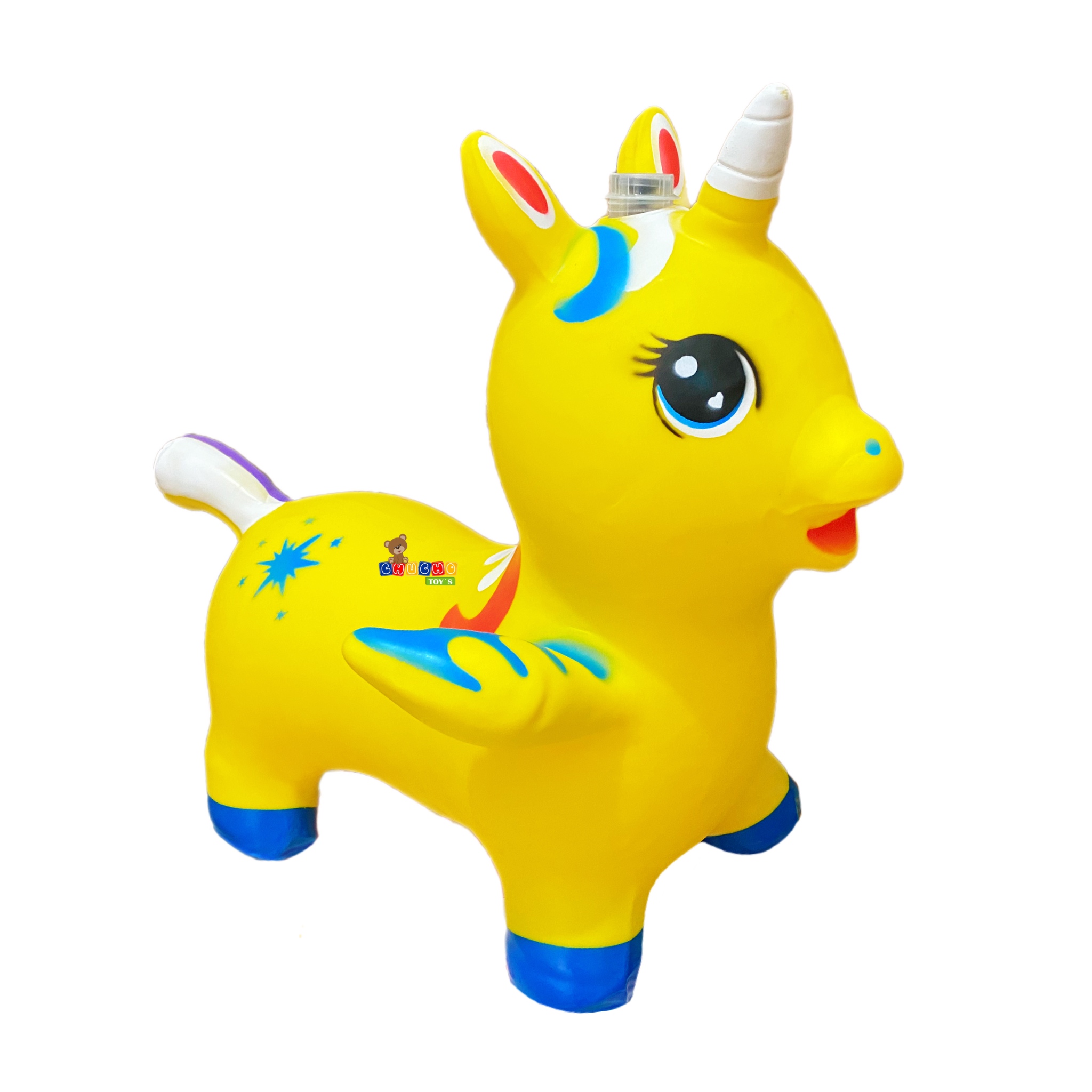 Montable Unicornio Con Alas Brincolín Con Luz Y Sonido